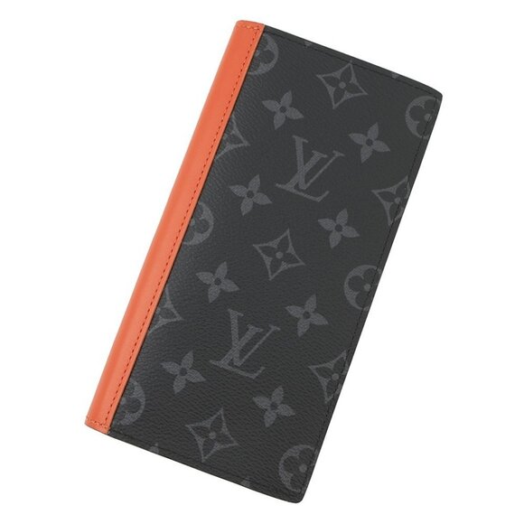 LOUIS VUITTON Portefeuille Brazza Monogram Eclipse Sunrise Orange M25846 - Picture 1 of 5